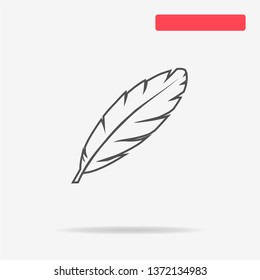 Feather icon. Vector concept illustration for design.