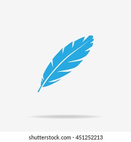Feather icon. Vector concept illustration for design.