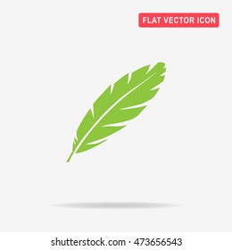 Feather icon. Vector concept illustration for design.