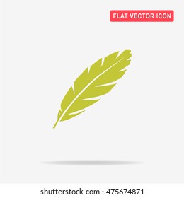 Feather icon. Vector concept illustration for design.
