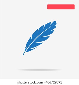 Feather icon. Vector concept illustration for design.