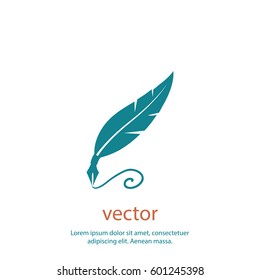 Feather icon, vector design