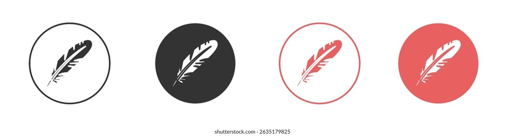 Feather icon vector design template simple and clean style
