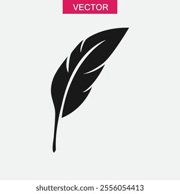 Feather icon vector flat black simple trendy style illustration for web and app..eps