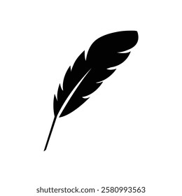 Feather icon, vector flat black simple trendy style illustration for web and app..eps