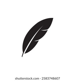 Feather icon vector flat black simple trendy style illustration for web and app..eps