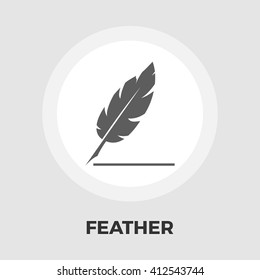 Feather icon vector. Flat icon isolated on the white background. Editable EPS file. Vector illustration.
