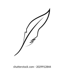 Feather icon vector. History illustration sign. Writer symbol. old pen logo.