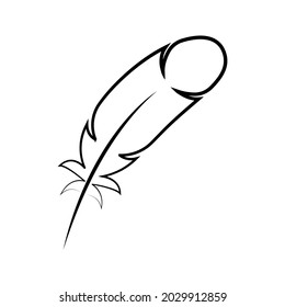 Feather icon vector. History illustration sign. Writer symbol. old pen logo.
