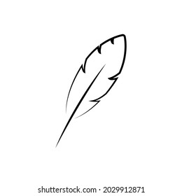 Feather icon vector. History illustration sign. Writer symbol. old pen logo.