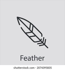 feather icon vector icon.Editable stroke.linear style sign for use web design and mobile apps,logo.Symbol illustration.Pixel vector graphics - Vector
