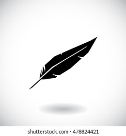Feather icon. Vector illustration