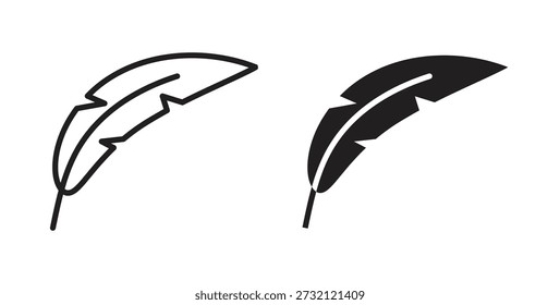 Icono de pluma. Ilustración vectorial, plano y carrera
