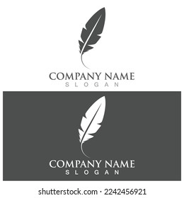 logotipo de ilustración de vector de icono de plumas