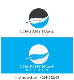 logotipo de ilustración de vector de icono de plumas