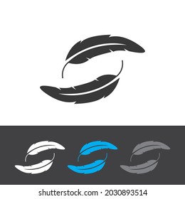 logotipo de ilustración del vector del icono de pluma