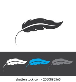 logotipo de ilustración del vector del icono de pluma