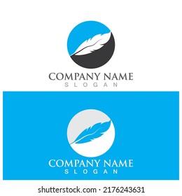 logotipo de ilustración del vector del icono de pluma