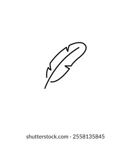Feather icon vector line art illustration.
