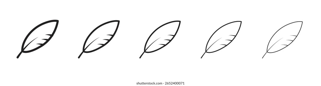 Feder-Symbol, Vektorumriss-Set-Illustrationszeichen