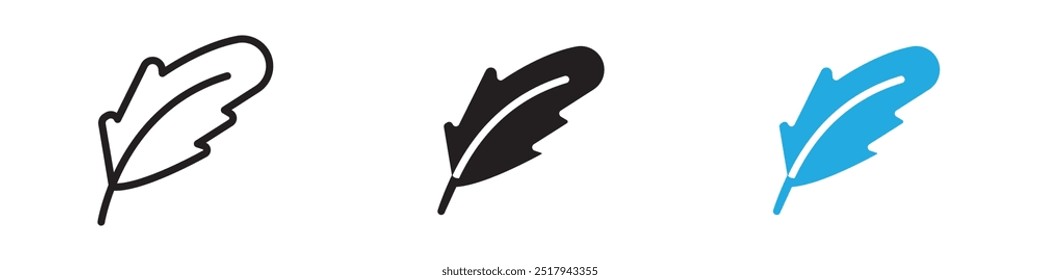 Feather icon vector set illustration