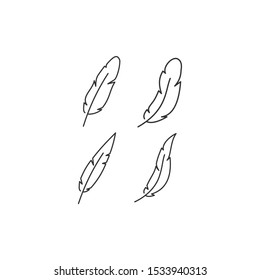 Feather Icon vector sign isolated for graphic and web design. Feather symbol template color editable on white background.