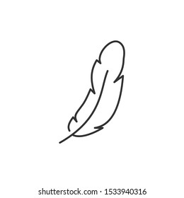 Feather Icon vector sign isolated for graphic and web design. Feather symbol template color editable on white background.