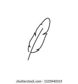 Feather Icon vector sign isolated for graphic and web design. Feather symbol template color editable on white background.