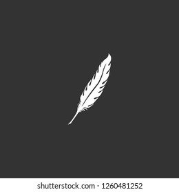 feather icon vector. feather sign on black background. feather icon for web and app