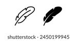 Feather icon vector, sign, symbol, logo, illustration, editable stroke, flat design style isolated on white linear