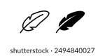 Feather icon vector, sign, symbol, logo, illustration, editable stroke, flat design style isolated on white linear