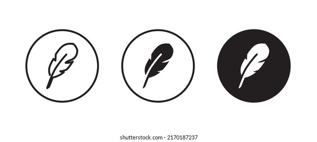 Feather icon vector, sign, symbol, logo, illustration, editable stroke, flat design style isolated on white linear