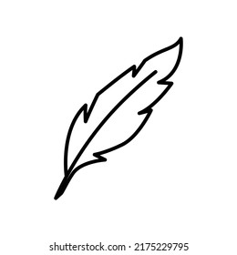 Feather icon vector, sign, symbol, logo, illustration, editable stroke, flat design style isolated on white linear