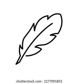 Feather icon vector, sign, symbol, logo, illustration, editable stroke, flat design style isolated on white linear