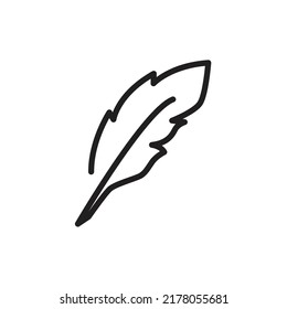 Feather icon vector, sign, symbol, logo, illustration, editable stroke, flat design style isolated on white linear