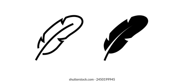 Feather icon vector, sign, symbol, logo, illustration, editable stroke, flat design style isolated on white linear