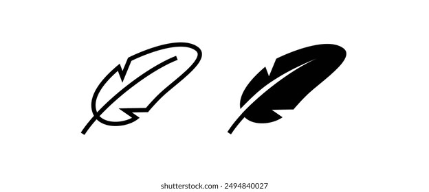 Feather icon vector, sign, symbol, logo, illustration, editable stroke, flat design style isolated on white linear