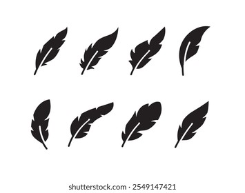 Feather icon vector, sign, symbol, logo, illustration, editable stroke, flat design style isolated on white linear