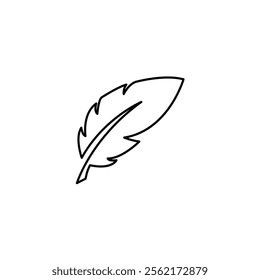 Feather icon vector, sign, symbol, logo, illustration, editable stroke, flat design style vector template