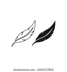 Feather icon vector, sign, symbol, logo, illustration, editable stroke, flat design style isolated on white linear