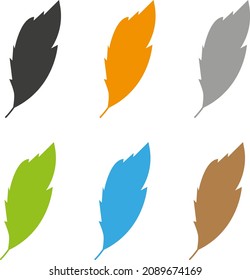 Feather icon, vector simple silhouette sign isolated on white.