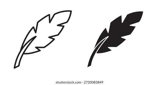 Iconos de plumas de color negro en varios estilos