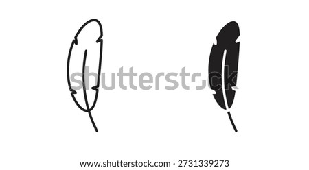 Feather icons. Outline icons vector collection. flat illustrations