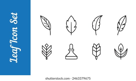 feather icons set of black feather icons with vector collection and editable outline.