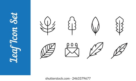 feather icons set of black feather icons with vector collection and editable outline.