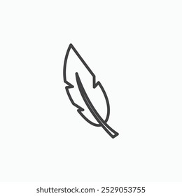 Conjunto de iconos de plumas. Ilustración llena y de línea