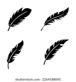ajuste de iconos de plumas. ilustración de icono de pluma vectorial en fondo blanco..eps