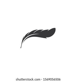 feather illustration logo vector template