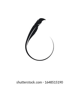 plantilla vectorial de logotipo de ilustración de plumas