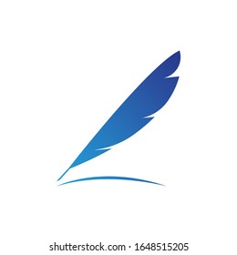 feather illustration logo vector template